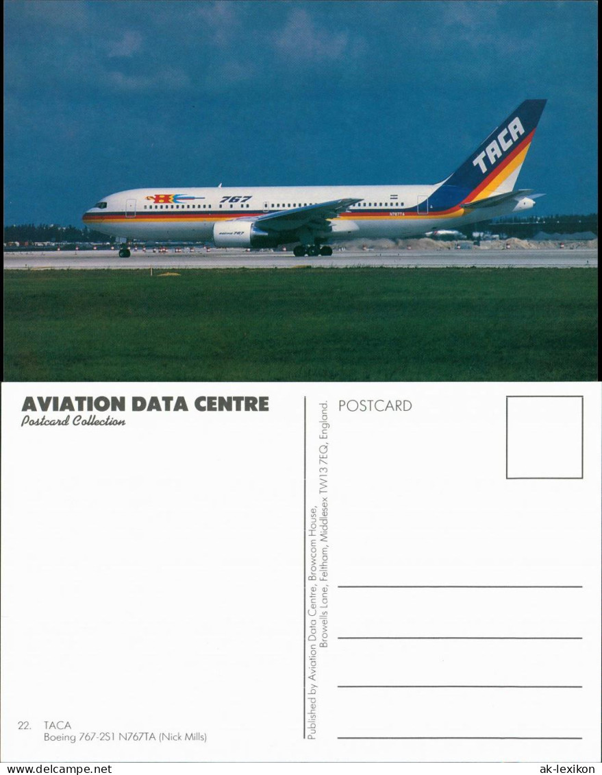 Ansichtskarte  TACA Boeing 767-251 N767TA Flugzeug 1990 - 1946-....: Moderne