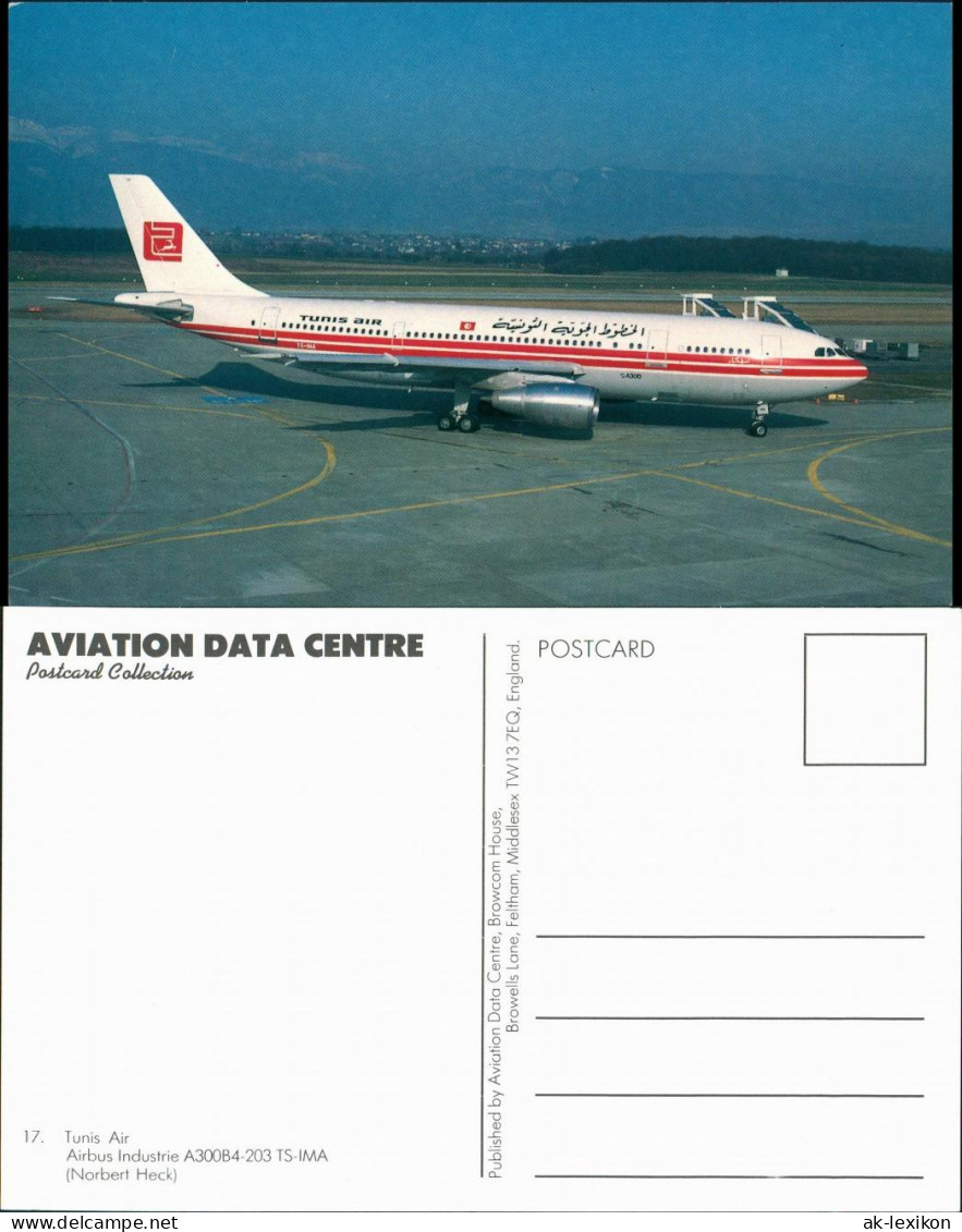 Ansichtskarte  Tunis Air Airbus Industrie A300B4-203 TS-IMA Flugzeug 1990 - 1946-....: Ere Moderne