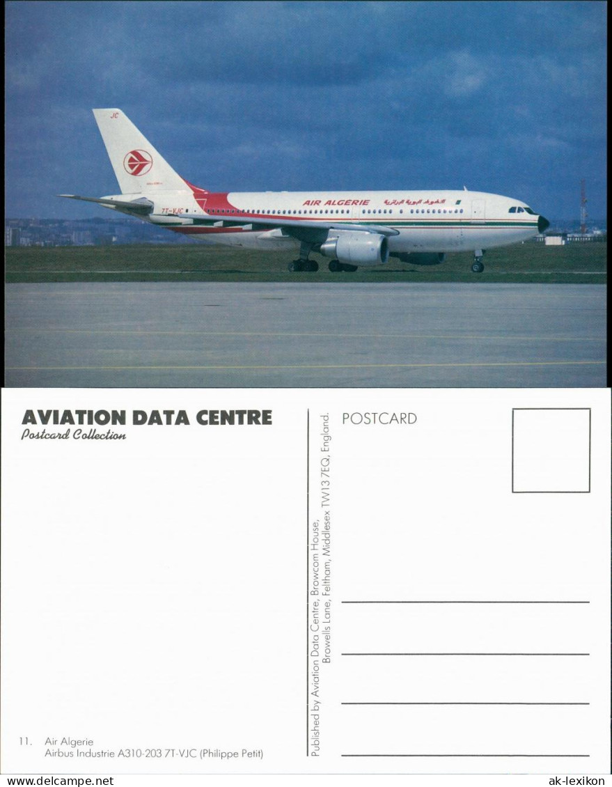 Ansichtskarte  Air Algerie Airbus Industrie A310-203 7T-VJC Flugzeug 1990 - 1946-....: Ere Moderne