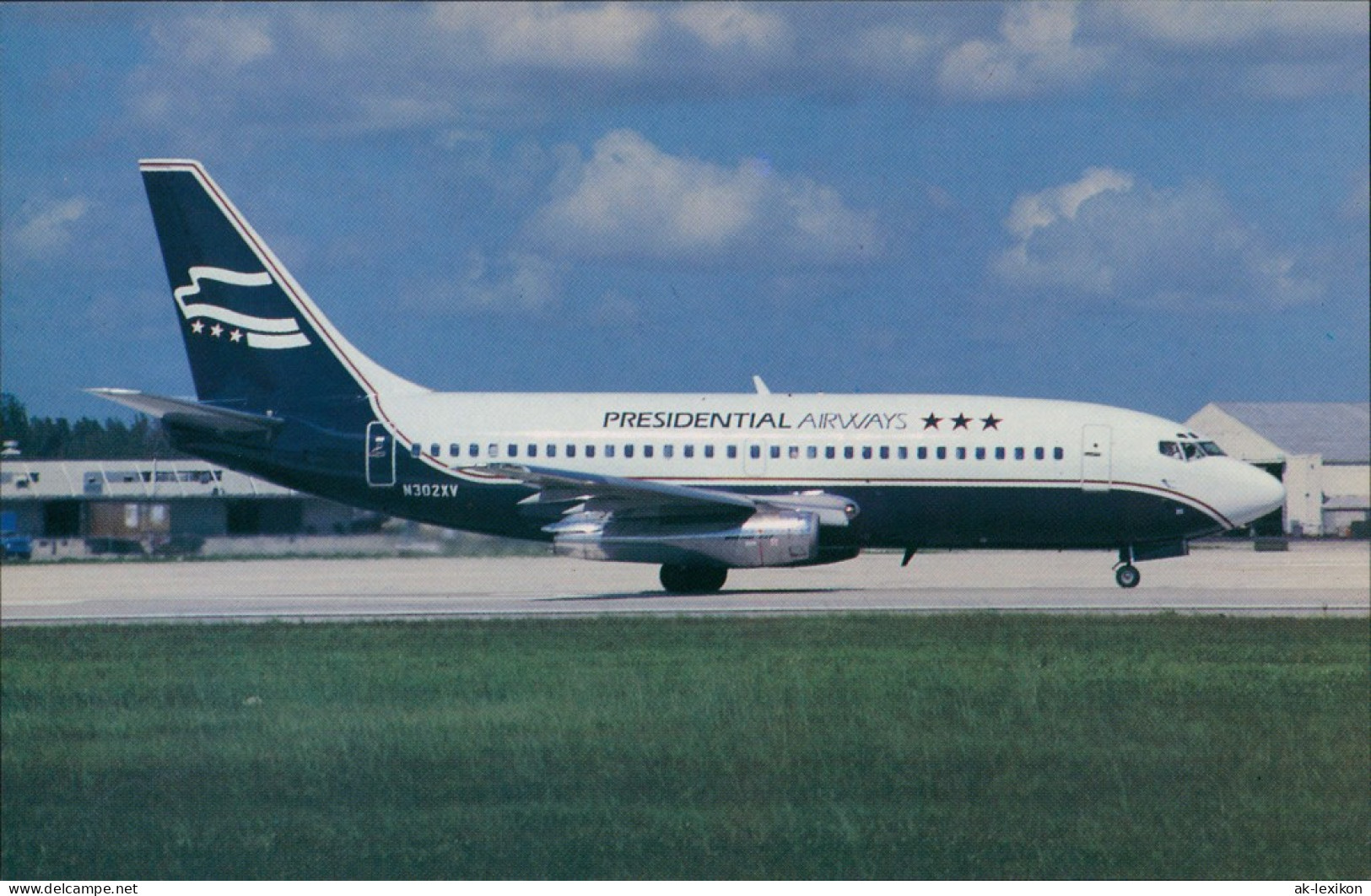 Ansichtskarte  Presidential Airways Boeing 737-230C N302XV Flugzeug 1990 - 1946-....: Ere Moderne