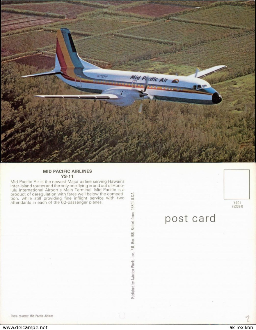 Ansichtskarte  Mid Pacific Airlines YS-11 1990 - 1946-....: Ere Moderne