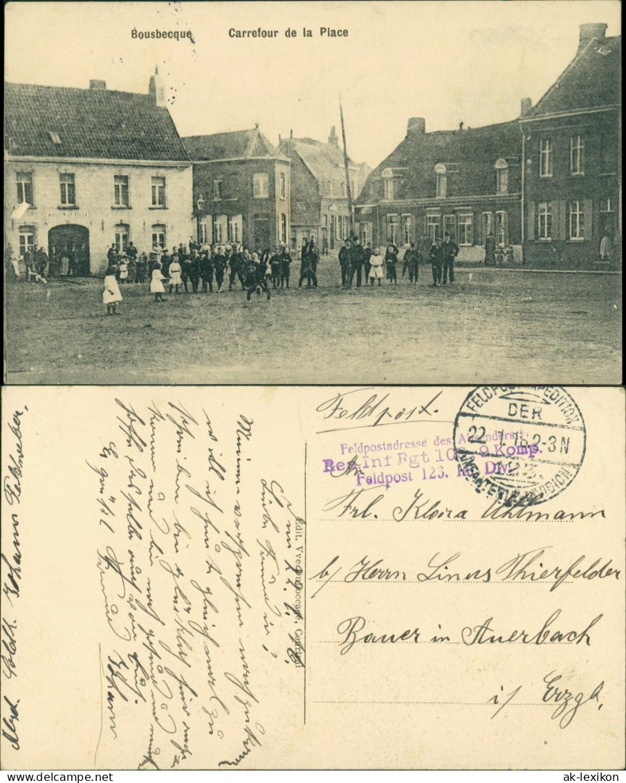 CPA Bousbecque Carrefour De La Place 1916 - Other & Unclassified