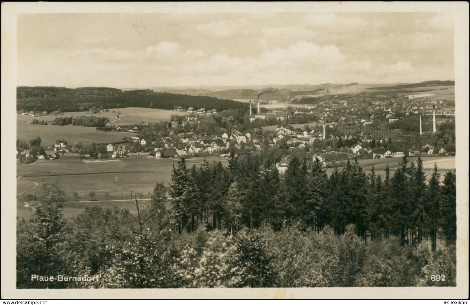 Ansichtskarte Plaue-Bernsdorf-Flöha (Sachsen) Stadt Und Fabriken 1932 - Flöha