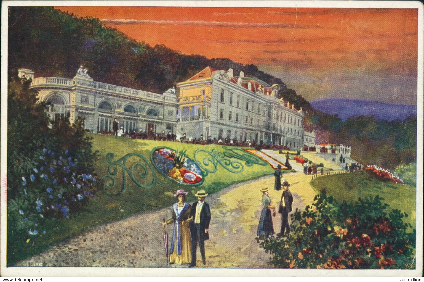 Ansichtskarte Wien Künstlerkarte Schloßhotel Kobenzl 1927 - Andere & Zonder Classificatie