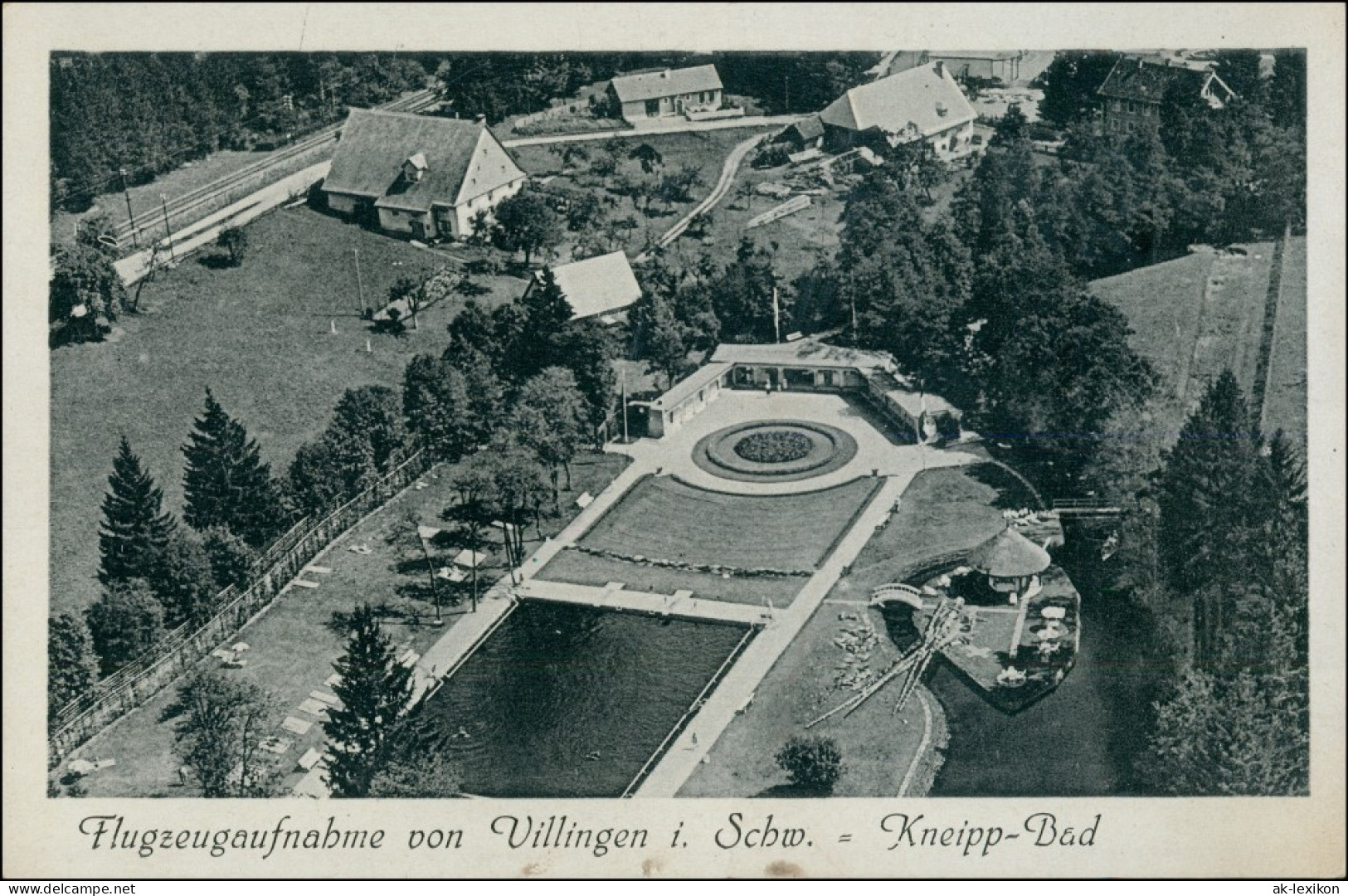 Ansichtskarte Villingen-Schwenningen Luftbild Kneipp-Bad 1934 - Villingen - Schwenningen