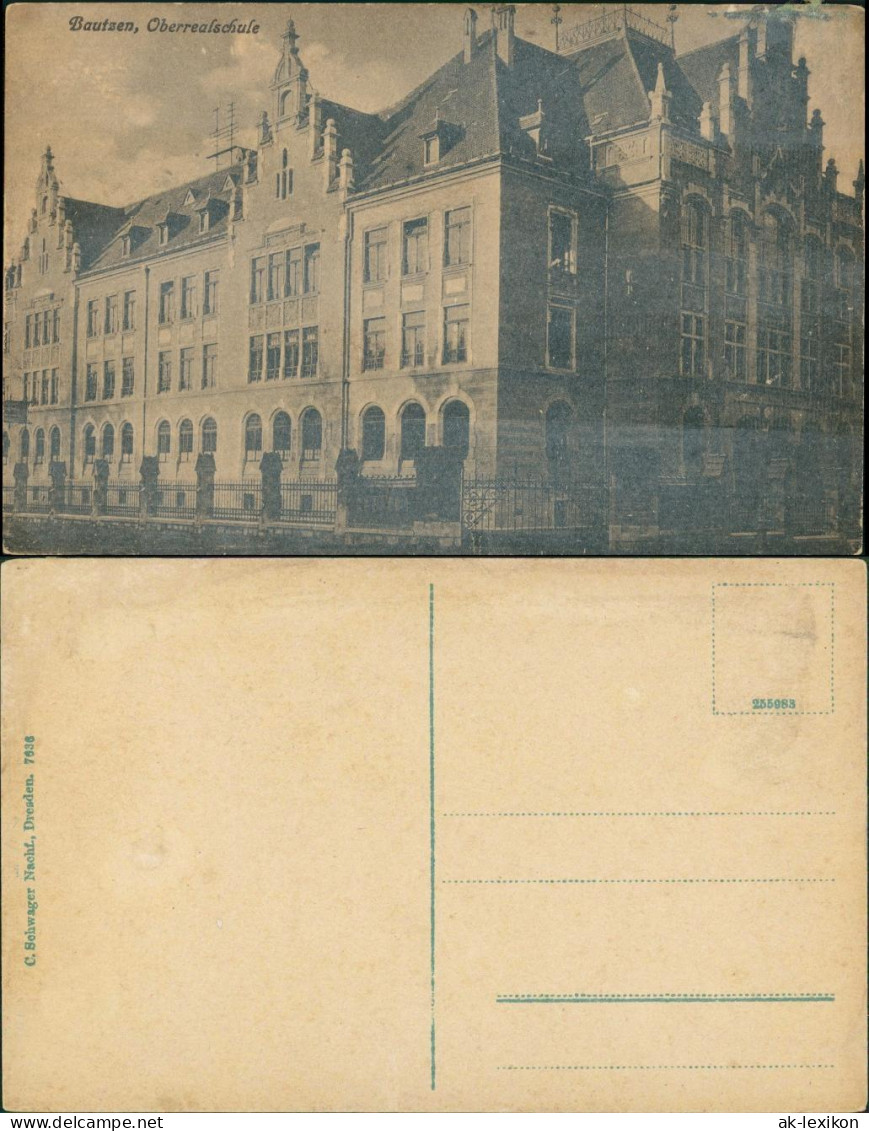 Ansichtskarte Bautzen Budyšin Oberrealschule 1913 - Bautzen