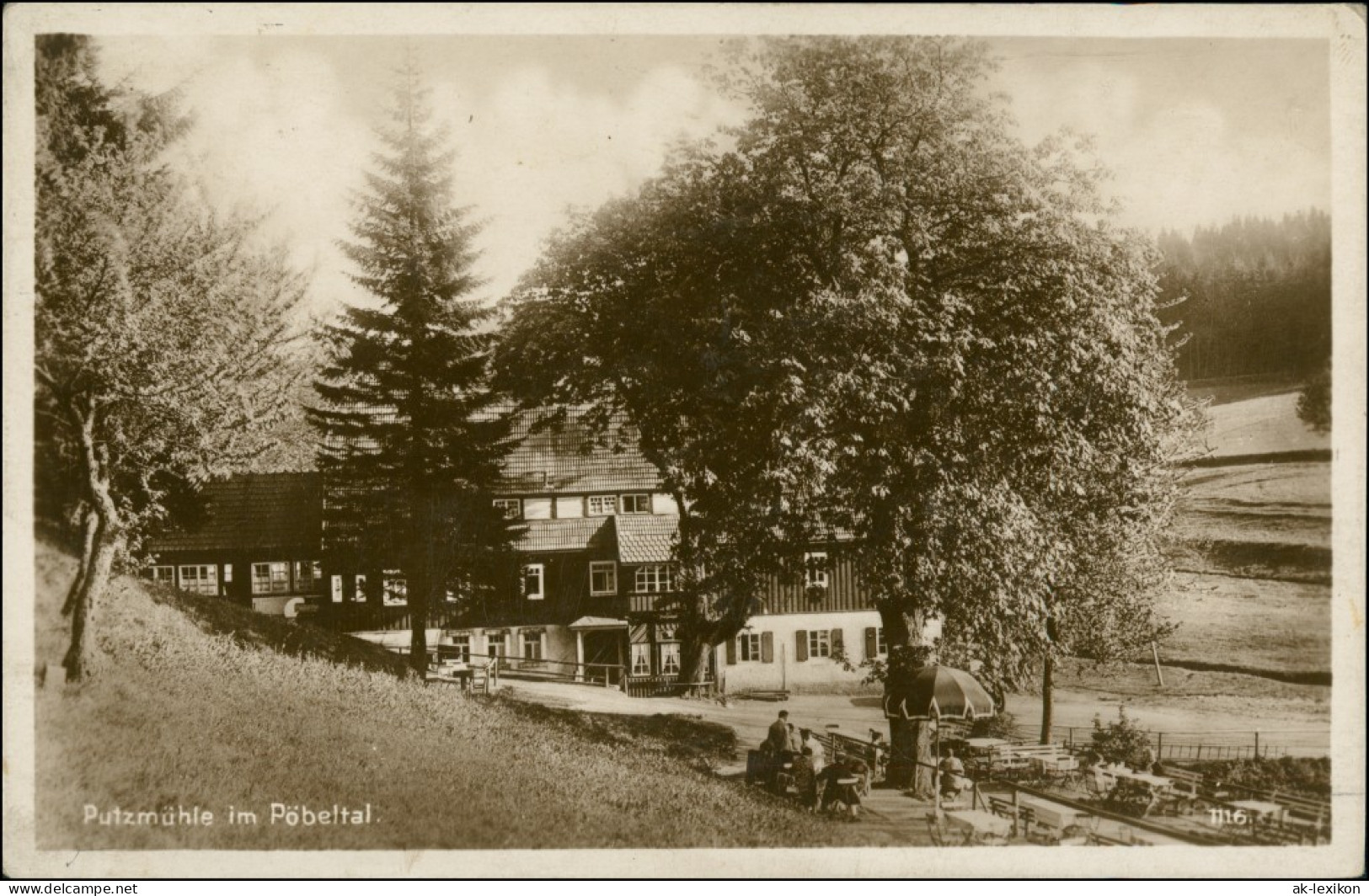 Ansichtskarte Oberpöbel-Dippoldiswalde Partie Am Gasthaus Putzmühle 1929 - Dippoldiswalde