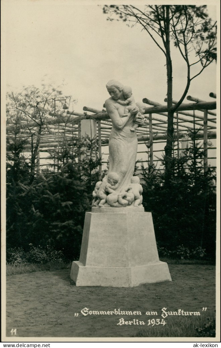 Ansichtskarte Charlottenburg-Berlin Austellung Sommerblumen Statue 1934 - Charlottenburg