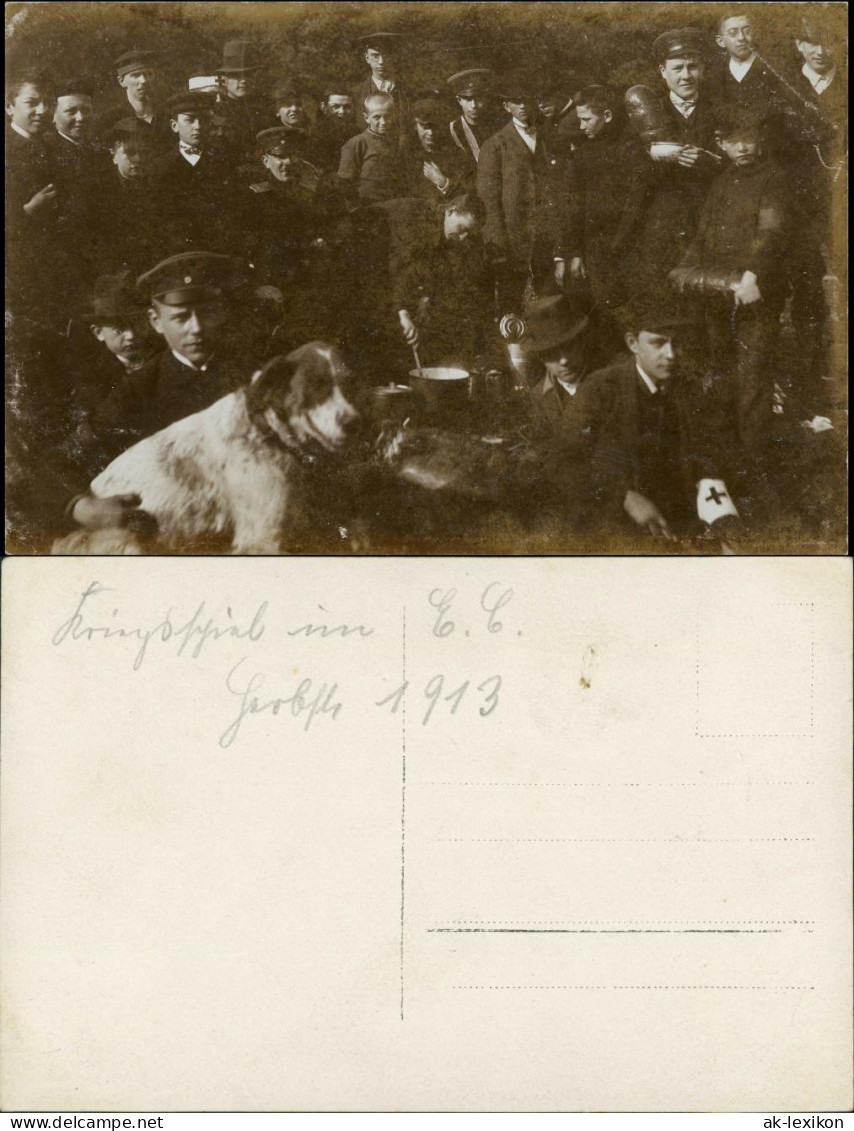 Königsbrück Kinspork Studenten Schüler Beim Kohen Im Felde 1913 - Koenigsbrueck