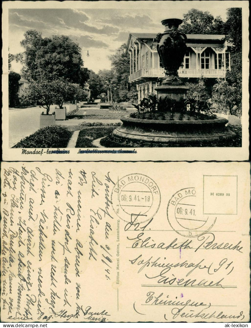 Postcard Bad Mondorf Munneref Straße, Etablissement 1941 - Autres & Non Classés