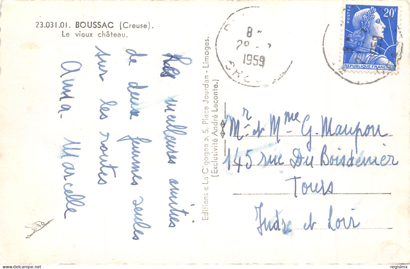 23-BOUSSAC-LE CHÂTEAU-N°351-F/0301 - Boussac