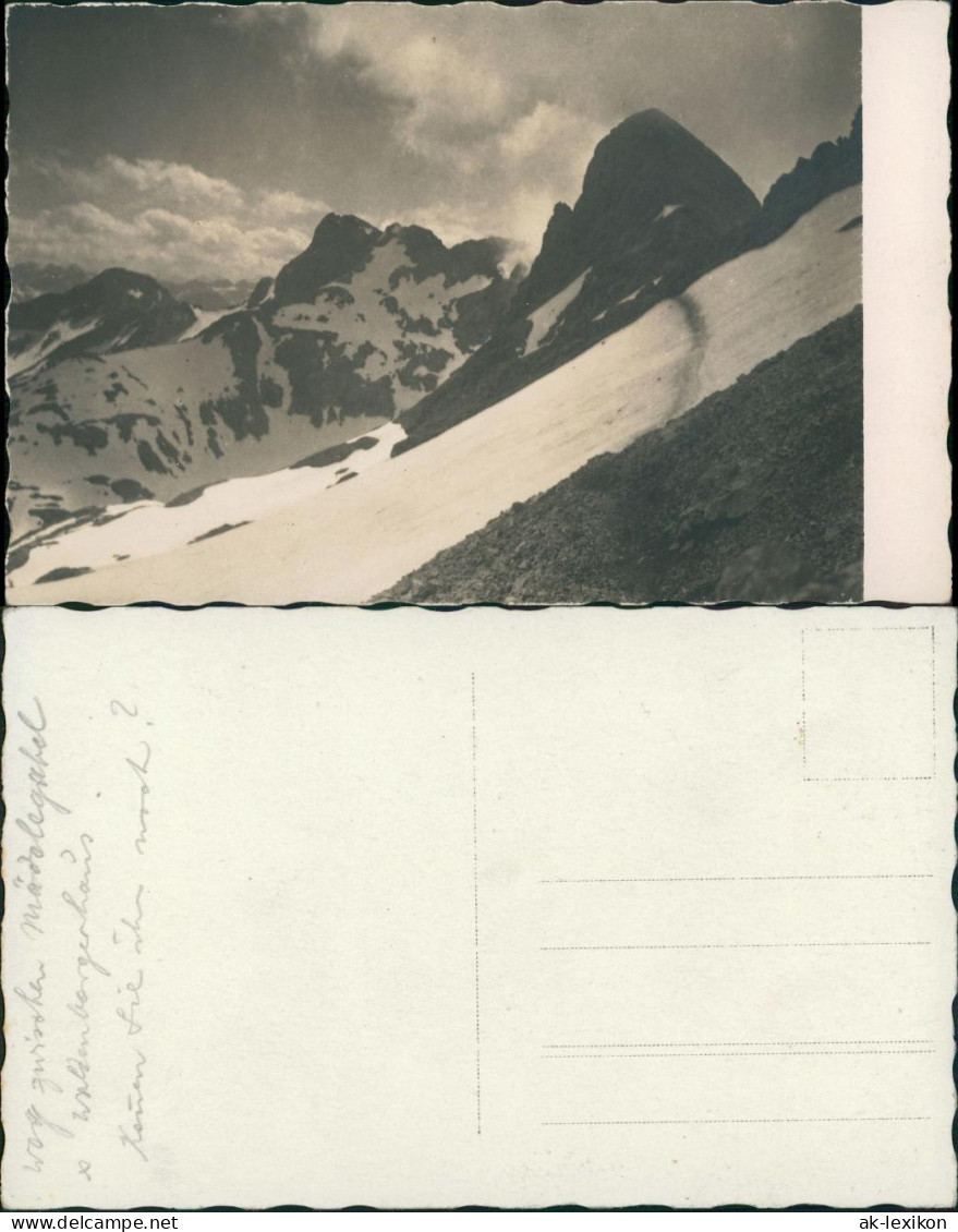 Allgäuer Alpen Mädelegabel Echtfoto-AK Panorama Berge 1930 Privatfoto - Ohne Zuordnung