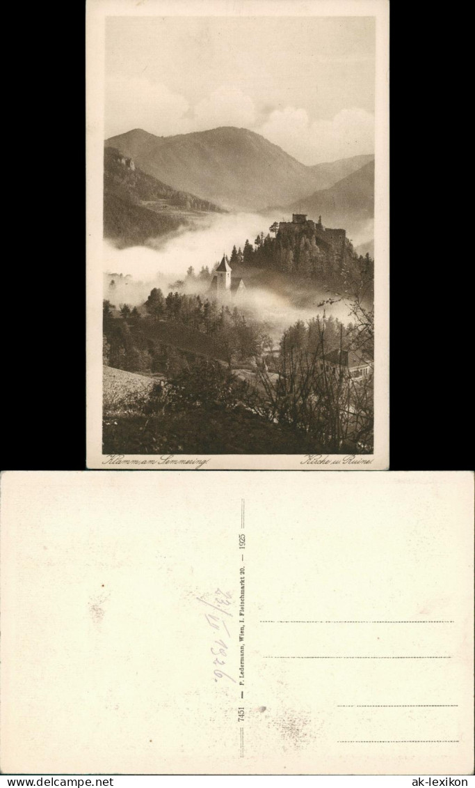 Semmering Panorama-Ansicht Klamm, Kirche Ruinen, Berg Fernansicht 1925 - Other & Unclassified