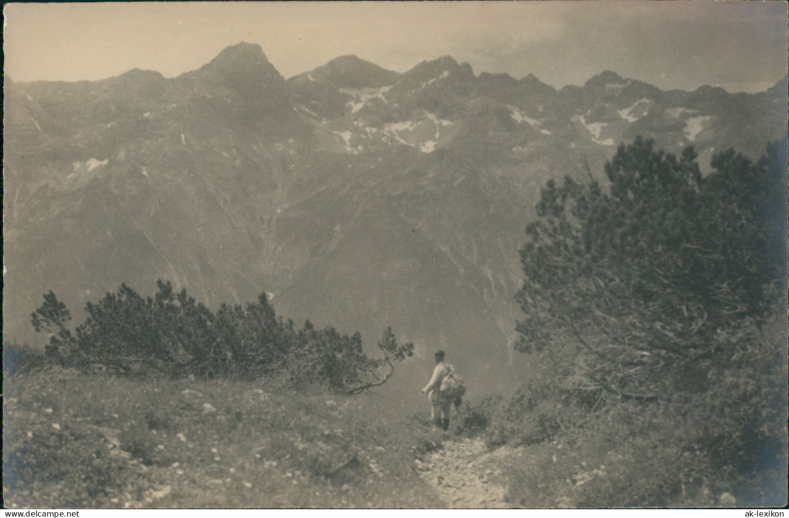 Alpen (Allgemein) Bergsteiger Alpen Wanderer Echtfoto-AK 1930 Privatfoto - Alpinismo
