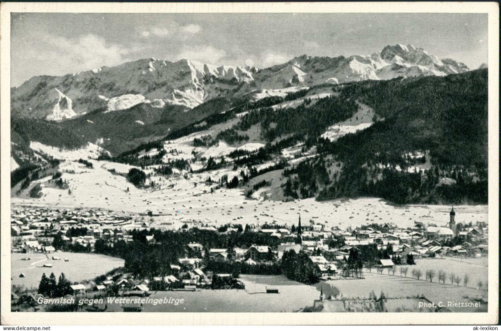 Garmisch-Partenkirchen  Winter Wettersteingebirge Alpen Berge 1942 - Garmisch-Partenkirchen