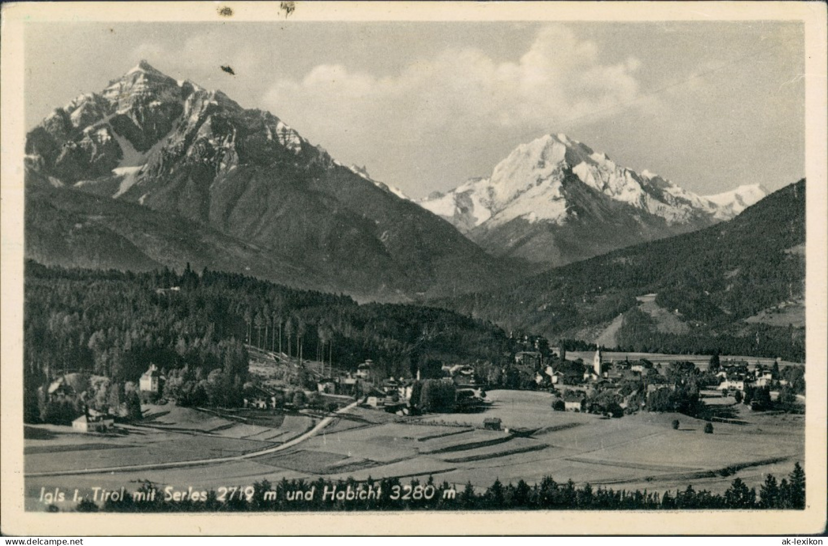 Igls Panorama-Ansicht Mit Serles, Habicht, Alpen Berge Bergkette 1950 - Other & Unclassified