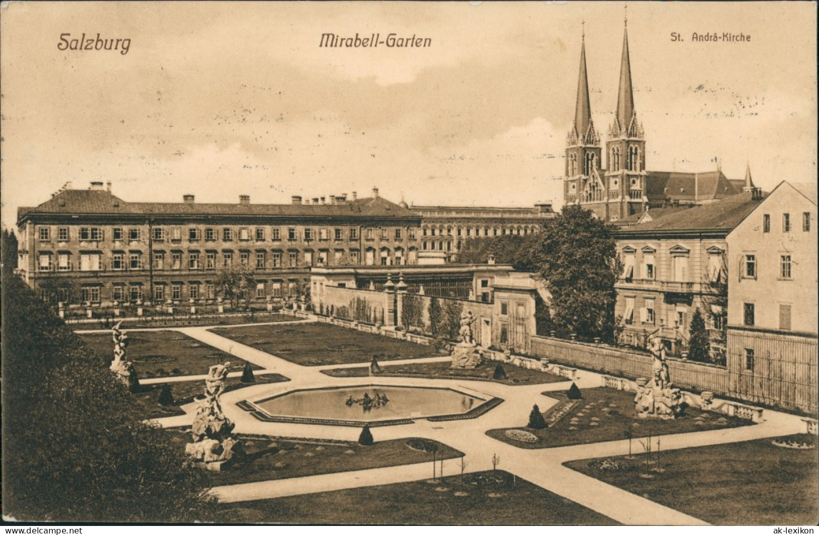 Salzburg Mirabell-Schloss Mirabellgarten Panorama Mit Kirche 1910 - Other & Unclassified