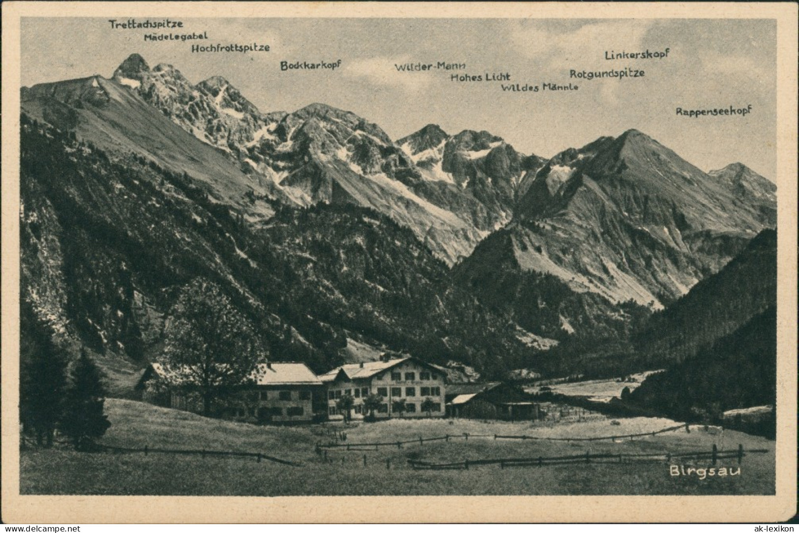 Birgsau-Oberstdorf (Allgäu) Panorama-Ansicht Mit Hotel Pension Kasp. Meier 1930 - Oberstdorf