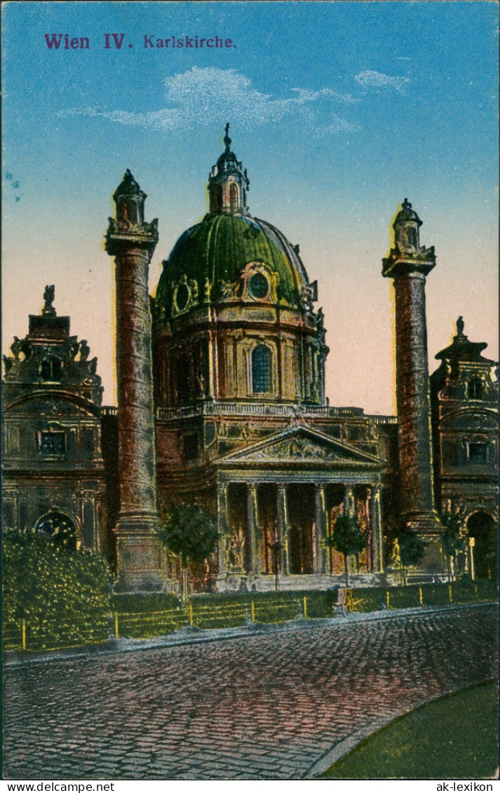 Ansichtskarte Wien Karlskirche 1914 - Andere & Zonder Classificatie