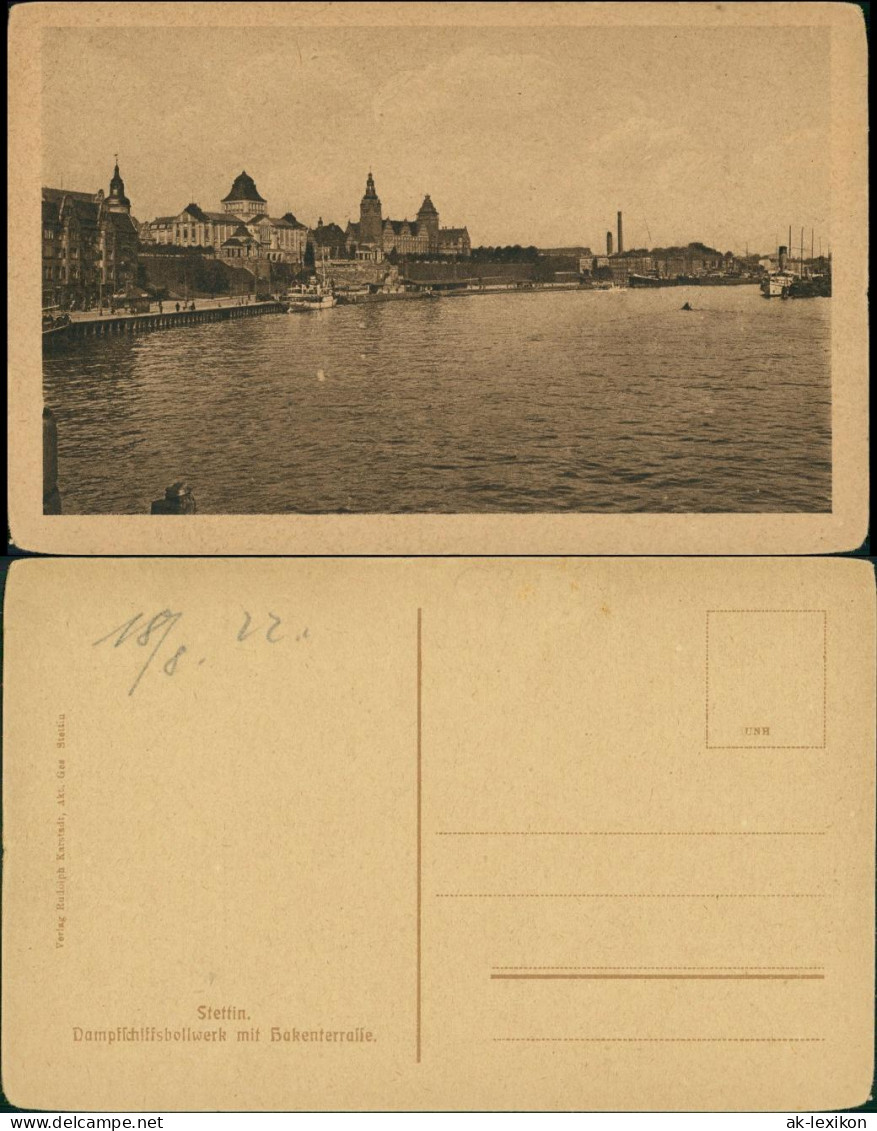 Postcard Stettin Szczecin Dampferbollwerk - Fabriken 1924 - Pommern