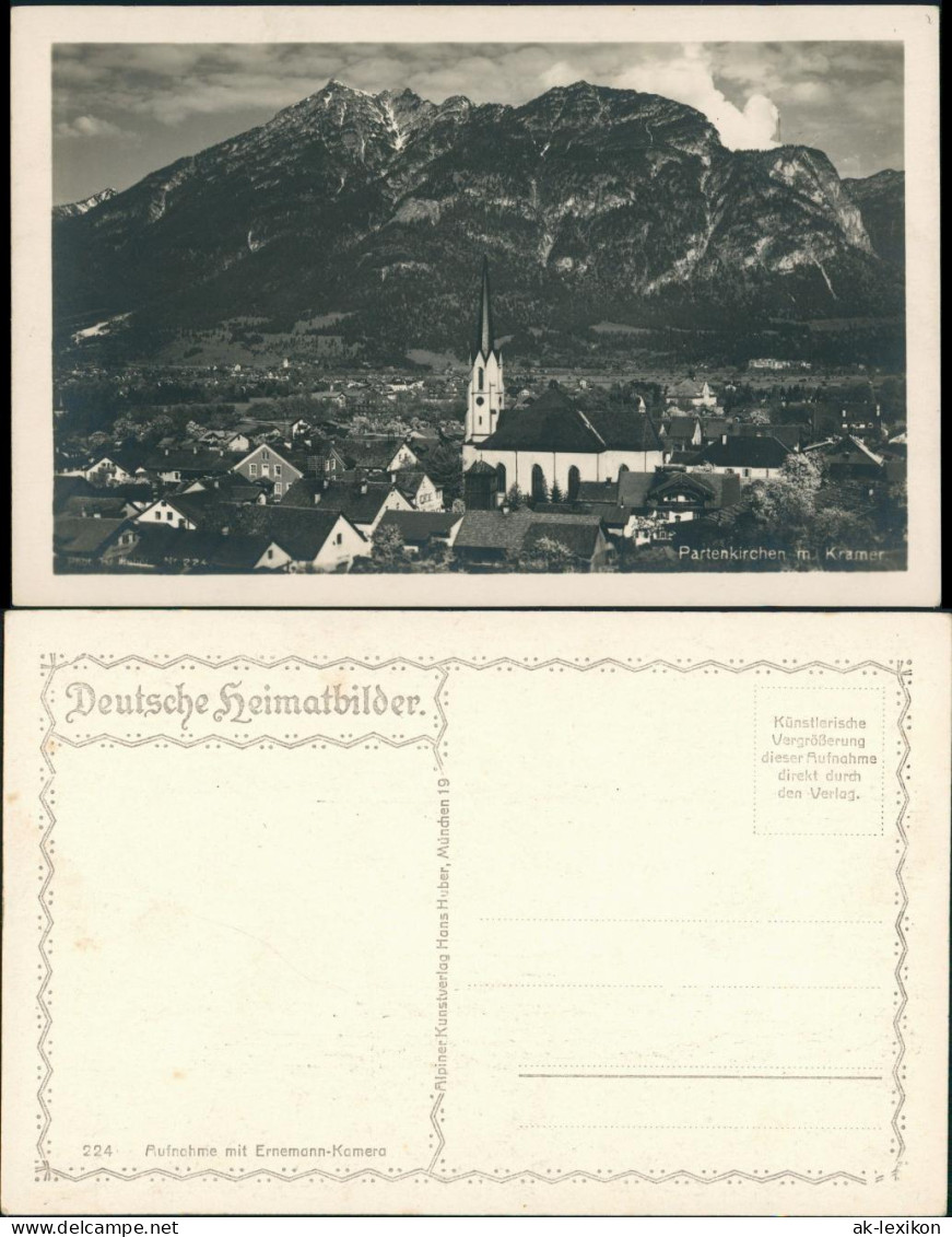 Ansichtskarte Garmisch-Partenkirchen Stadtpanorama 1929 - Garmisch-Partenkirchen