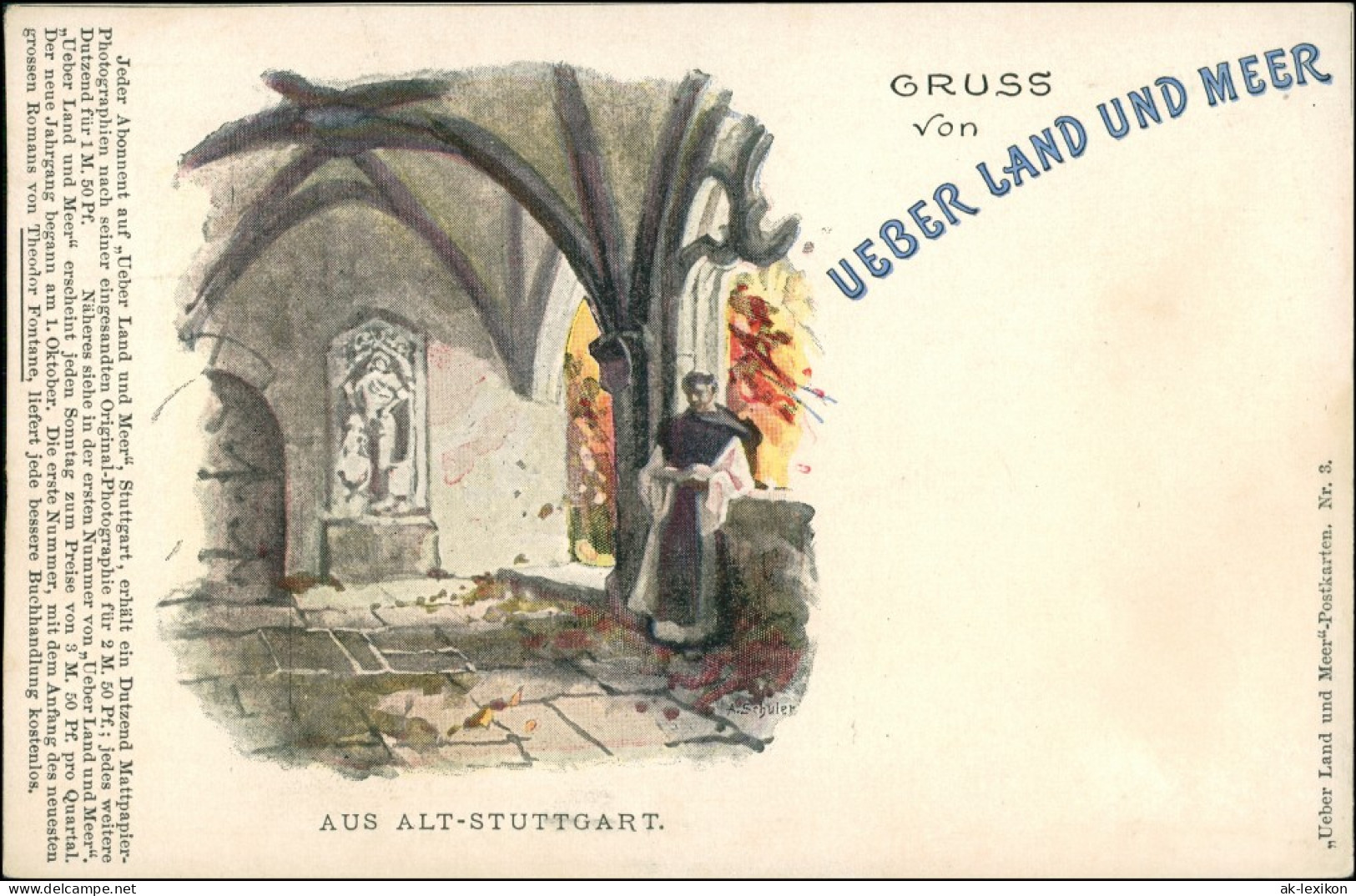Ansichtskarte Stuttgart Kloster - Mönch - Alt Stuttgart 1905 - Stuttgart