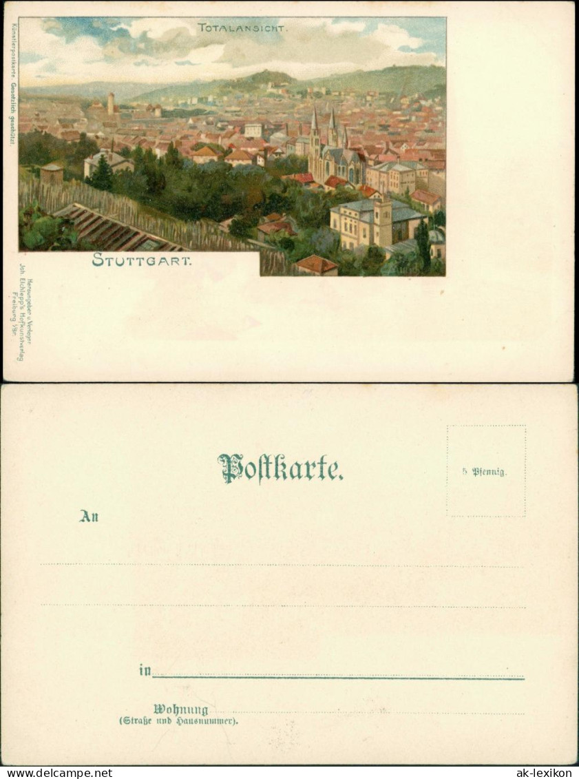 Ansichtskarte Stuttgart Stadt - Künstlerkarte 1907 - Stuttgart