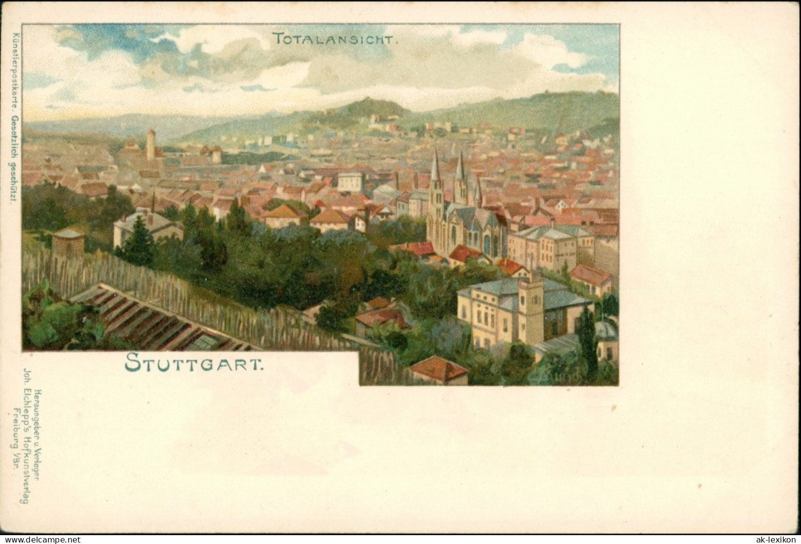 Ansichtskarte Stuttgart Stadt - Künstlerkarte 1907 - Stuttgart