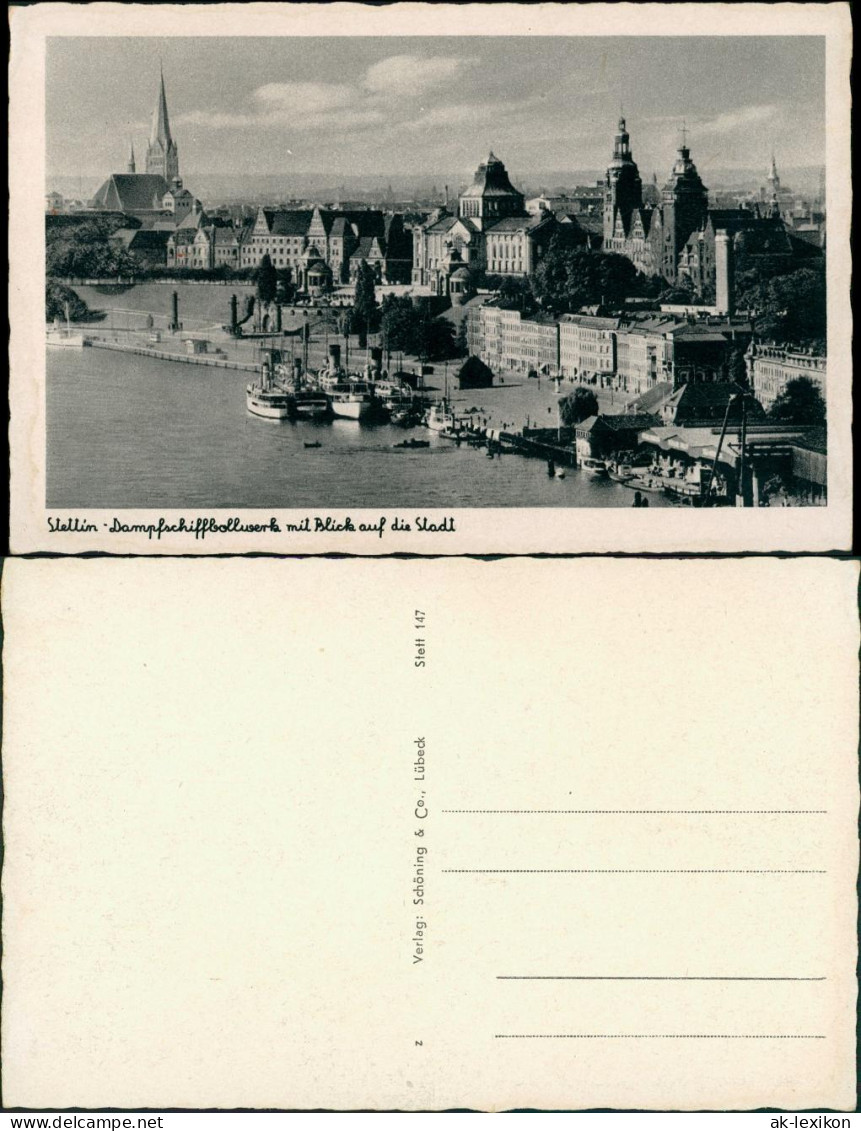 Postcard Stettin Szczecin Dampferbollwerk - Stadt 1934 - Pommern