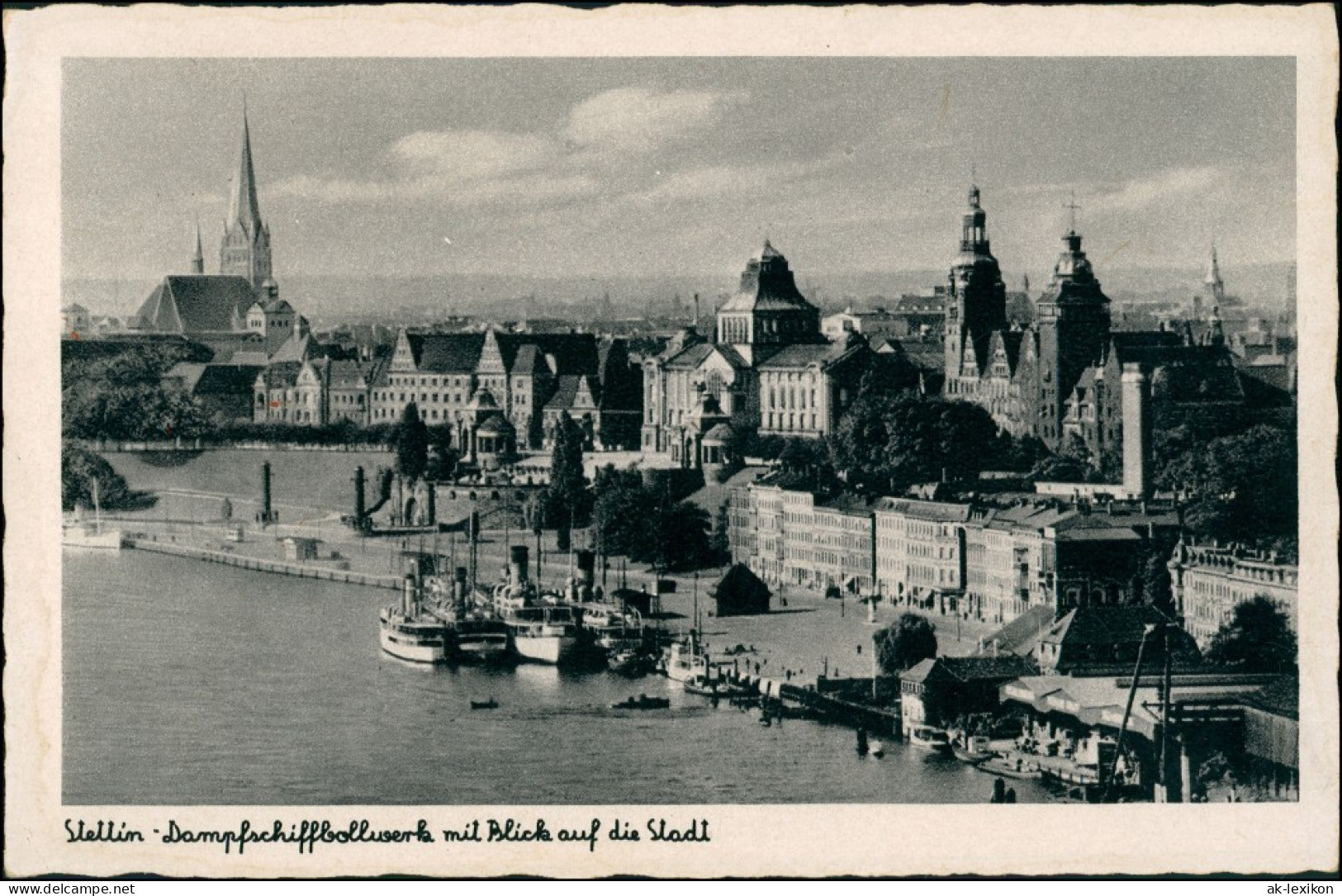 Postcard Stettin Szczecin Dampferbollwerk - Stadt 1934 - Pommern