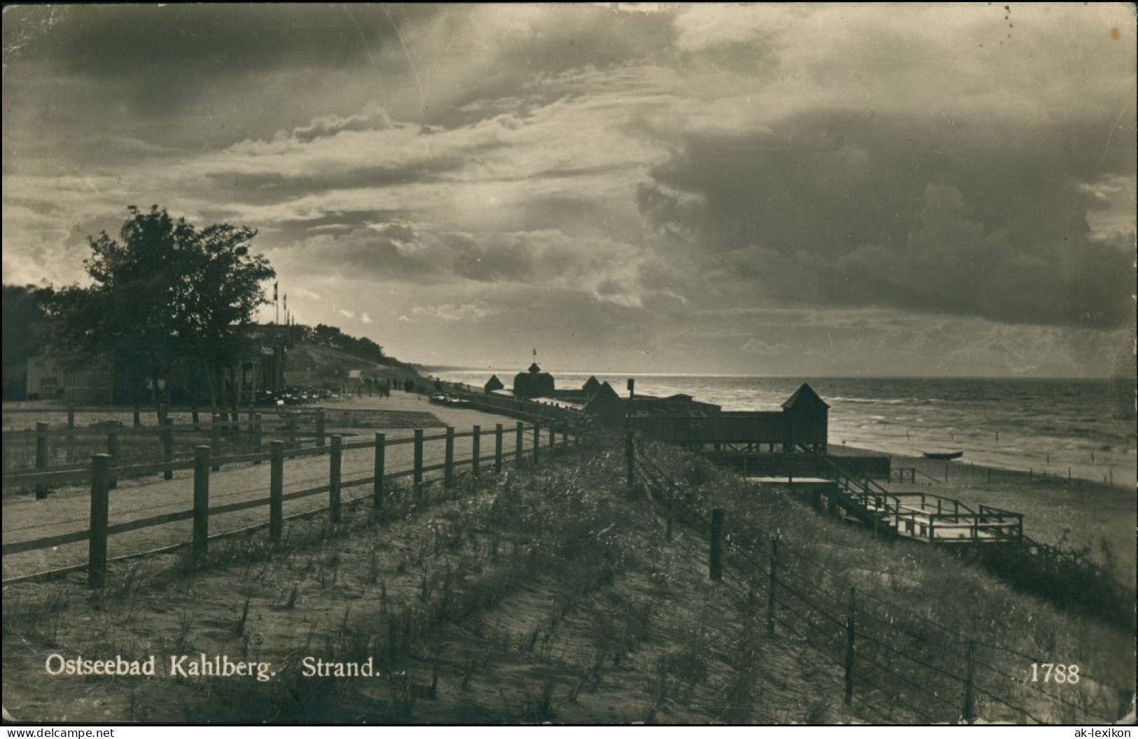 Postcard Kahlberg Krynica Morska|Łysica Straße, Strandhalle 1927 - Pommern
