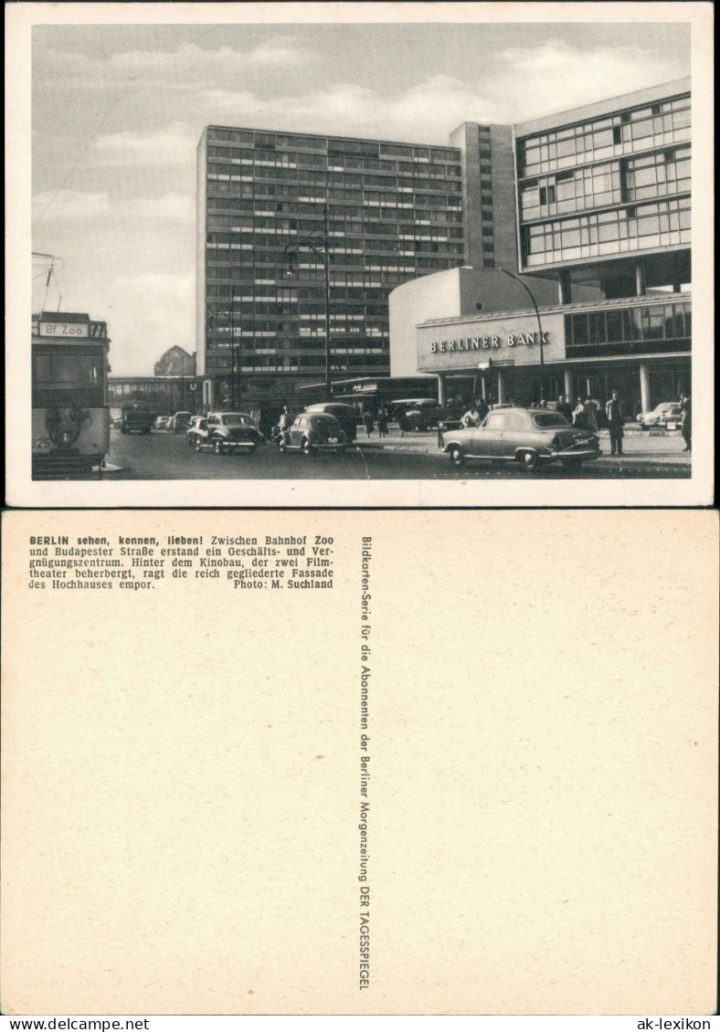 Charlottenburg-Berlin Budapesterstraße ASuto Straßenbahn Berliner Bank 1968 - Charlottenburg