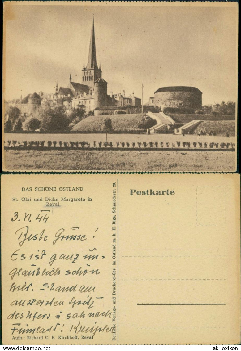 Postcard Reval Tallinn (Ревель) St. Olai Und Dicke Margarete 1942 - Estonia