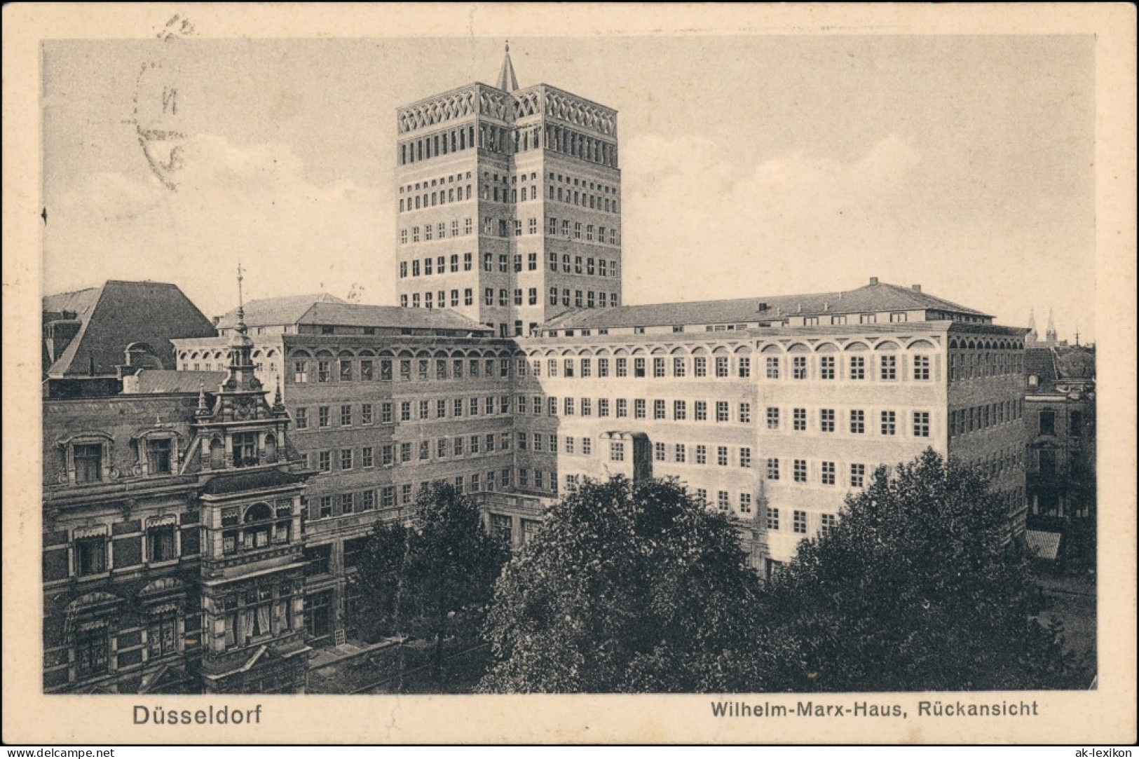 Ansichtskarte Düsseldorf Wilhelm-Marx-Haus - Rückansicht 1924 - Düsseldorf