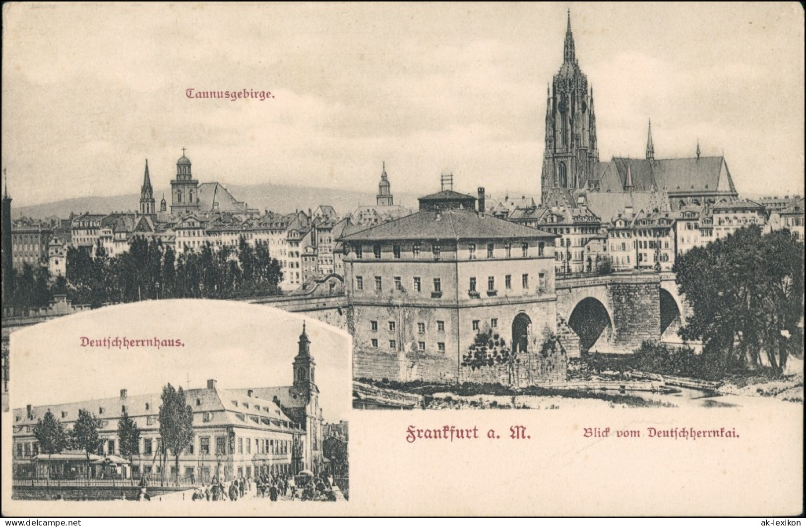 Ansichtskarte Frankfurt Am Main 2 Bild Deutschherrnhaus, Deutschherrnkai 1912 - Frankfurt A. Main