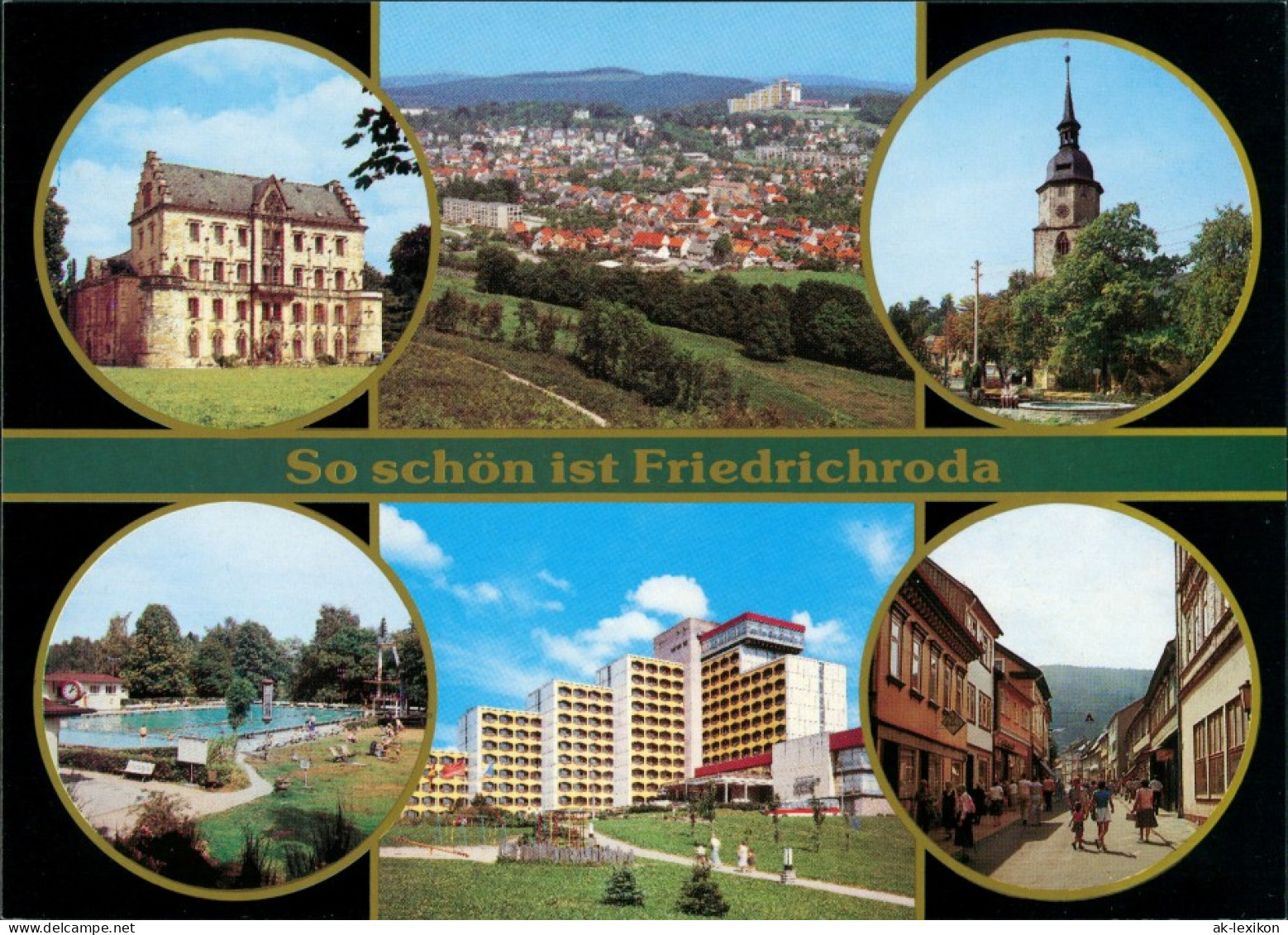 Friedrichroda Stadtteilansichten Ua. Kirche, Schloss Hauptstrasse 1990 - Friedrichroda