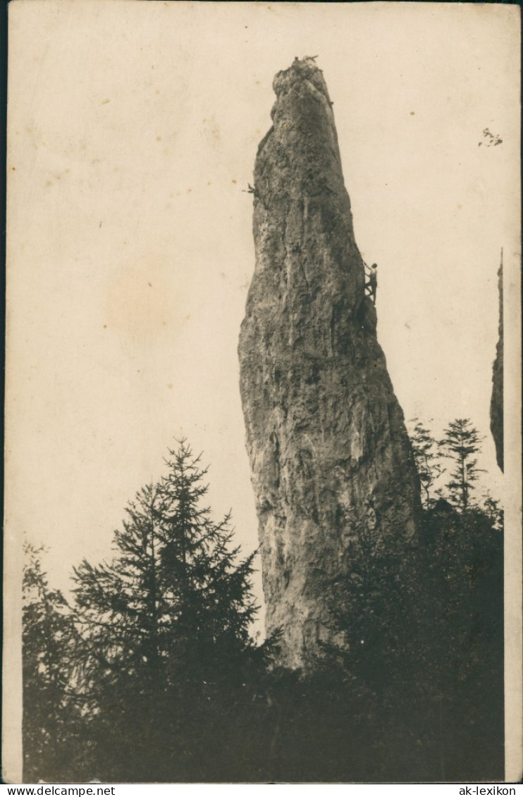 Kletterer Am Felsen (vermutlich Sächsische Schweiz) 1922 Privatfoto - Arrampicata