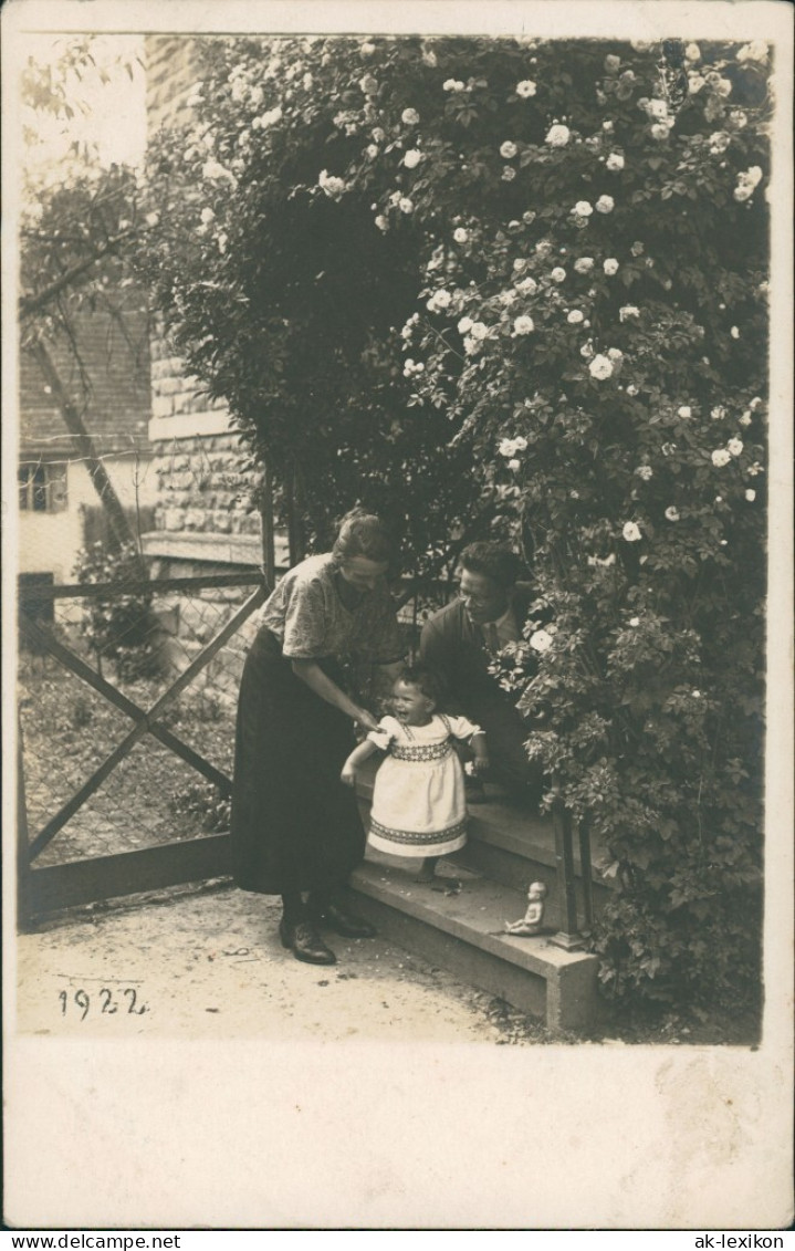 Frühe Fotokunst Familien Gruppenfoto Paar Mit Kind 1922 Privatfoto - Portraits