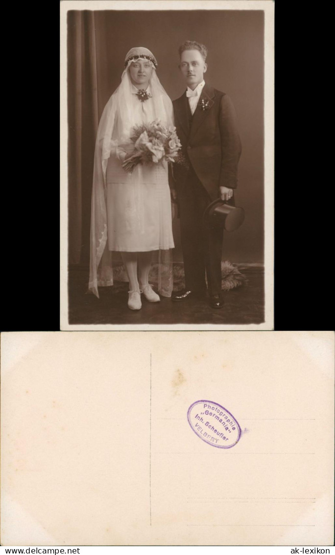 Hochzeitspaar Hochzeit (Atelier-Foto Germania, Velbert) 1920 Privatfoto - Couples