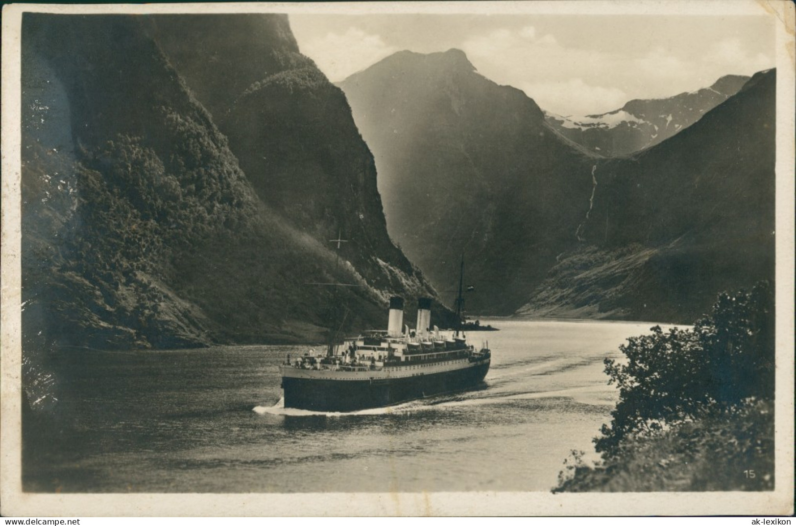 Postcard Norwegen Allgemein Dampfer Passiert Norwegischen Fjord 1927 - Noruega