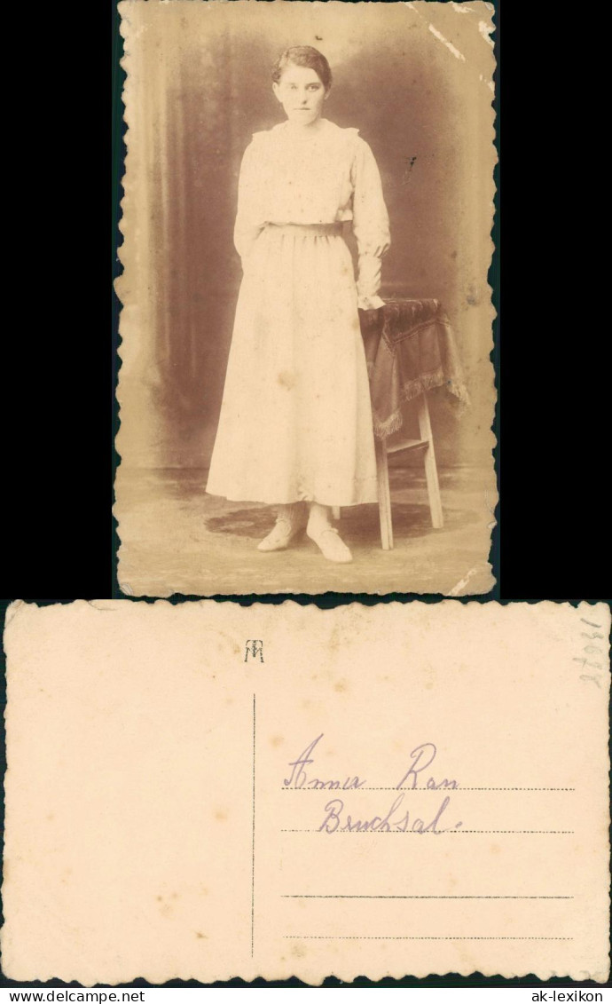 Fotokunst Fotomontage Frau Atelier-Porträt-Foto 1910 Privatfoto - Personnages