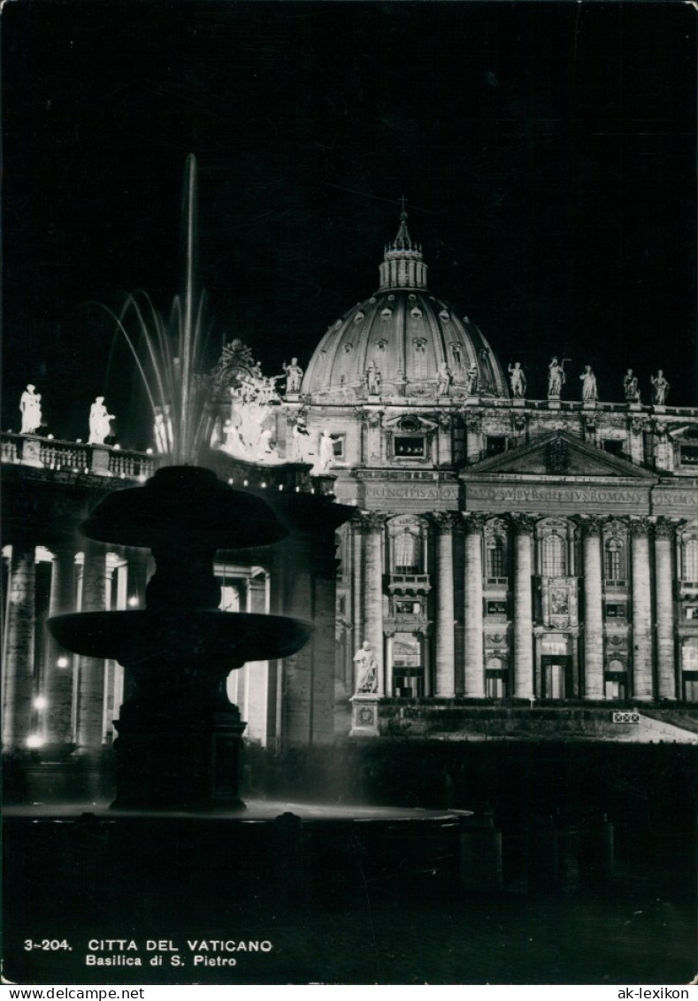 Postcard Vatikanstadt Rom Bei Nacht - Petersdom 1962 - Vatican