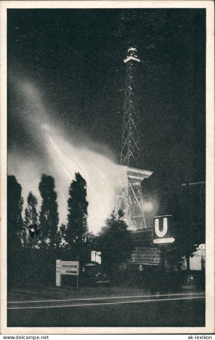 Ansichtskarte Charlottenburg-Berlin Brand Funkturm Bei Nacht 1935 - Charlottenburg