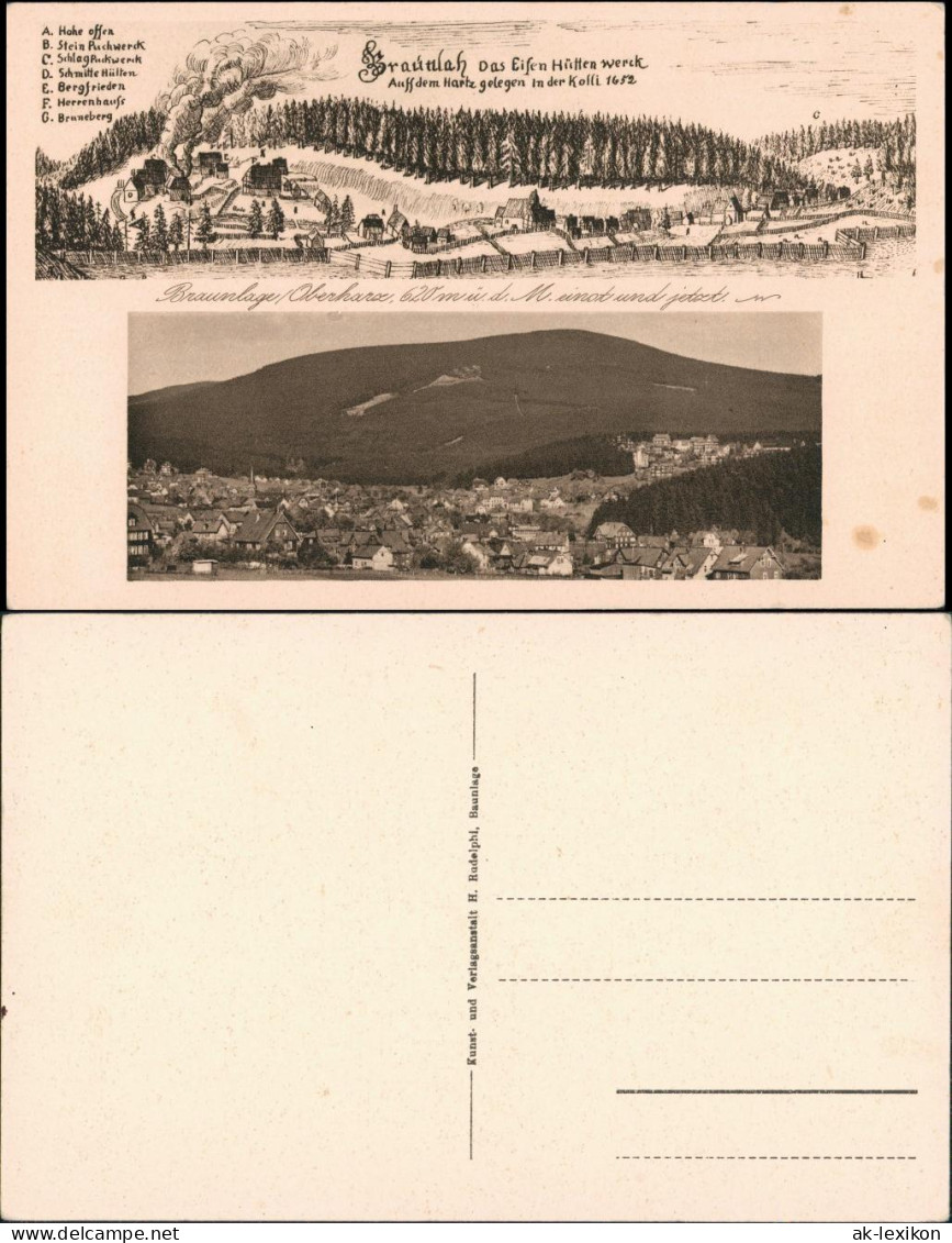 Ansichtskarte Braunlage Einst 1652 Und Heute 1931 - Braunlage