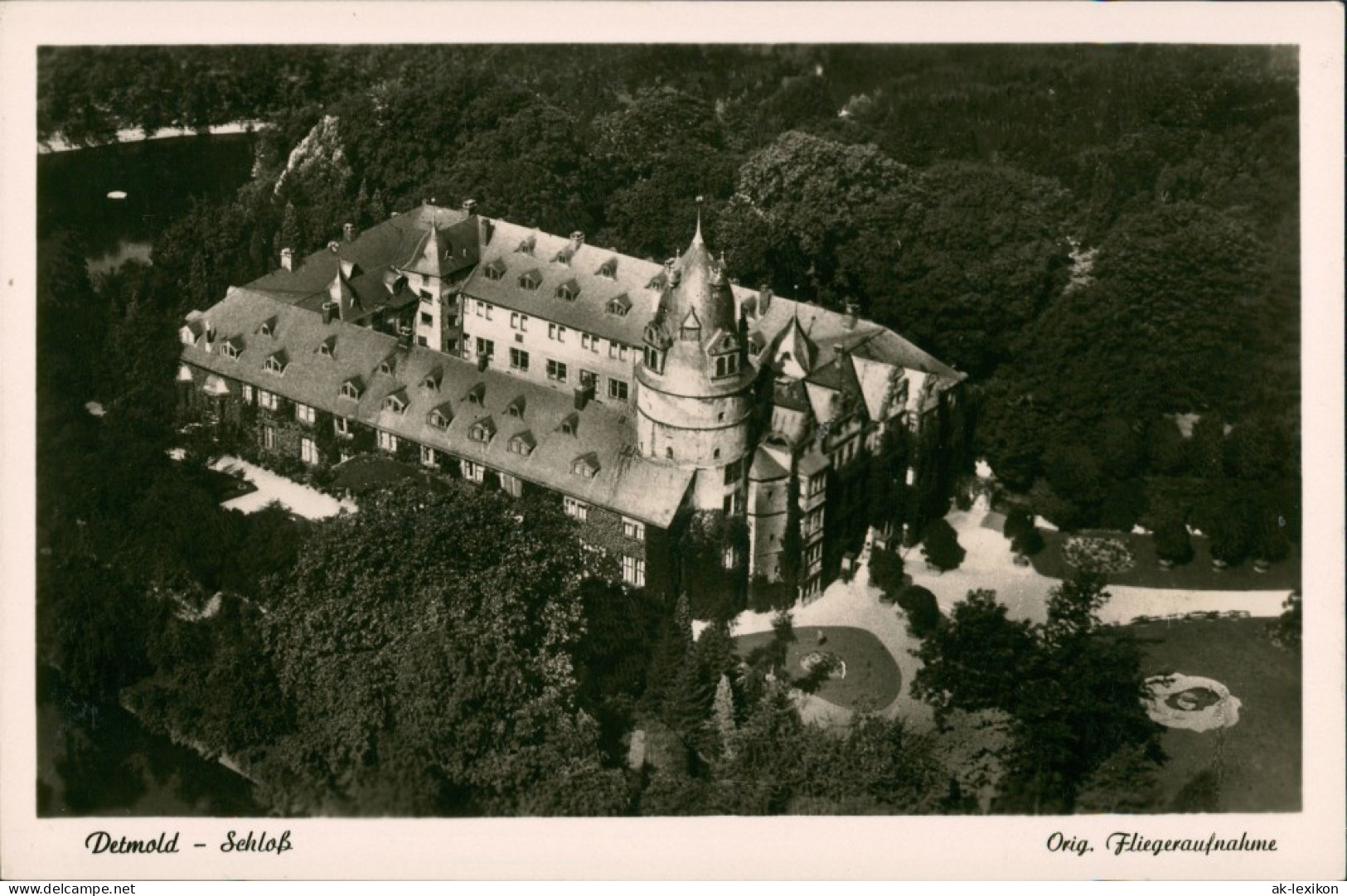 Ansichtskarte Detmold Luftbild Schloss 1940 - Detmold