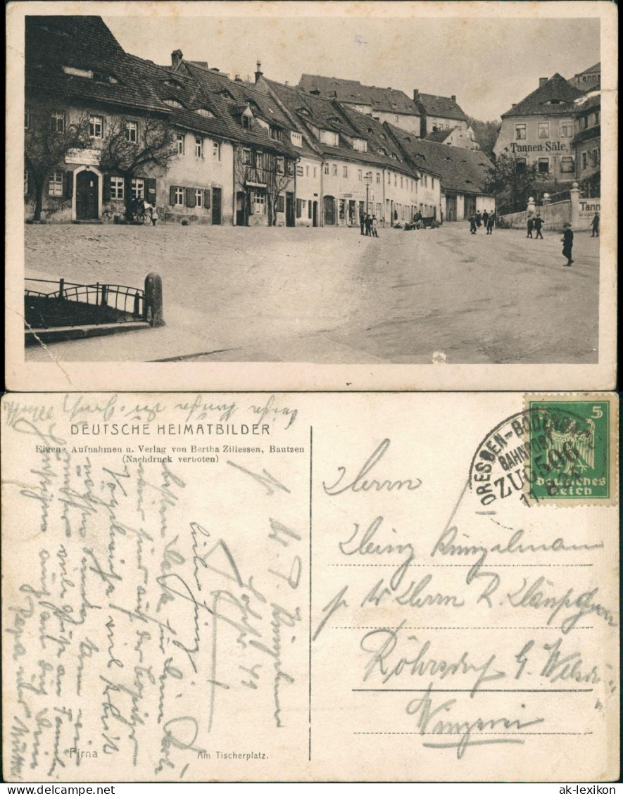 Ansichtskarte Pirna Tischerplatz 1924 - Pirna