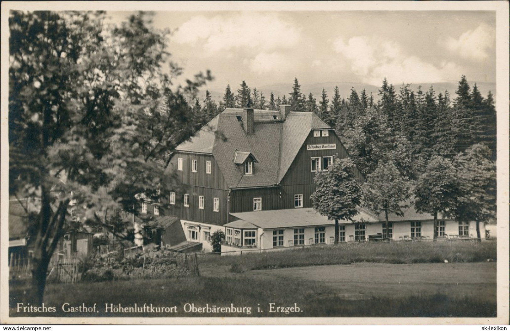 Ansichtskarte Oberbärenburg-Altenberg (Erzgebirge) Fitzsches Gasthof 1932 - Altenberg