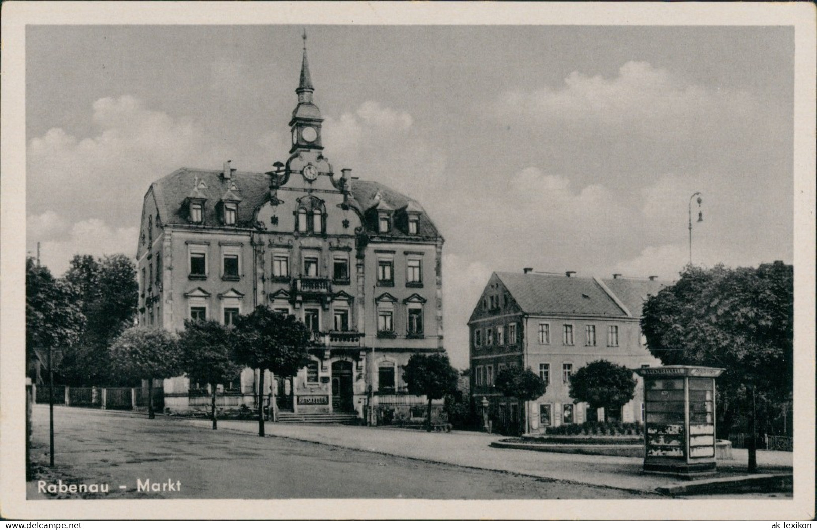 Ansichtskarte Rabenau Marktplatz - Kiosk 1953 - Rabenau