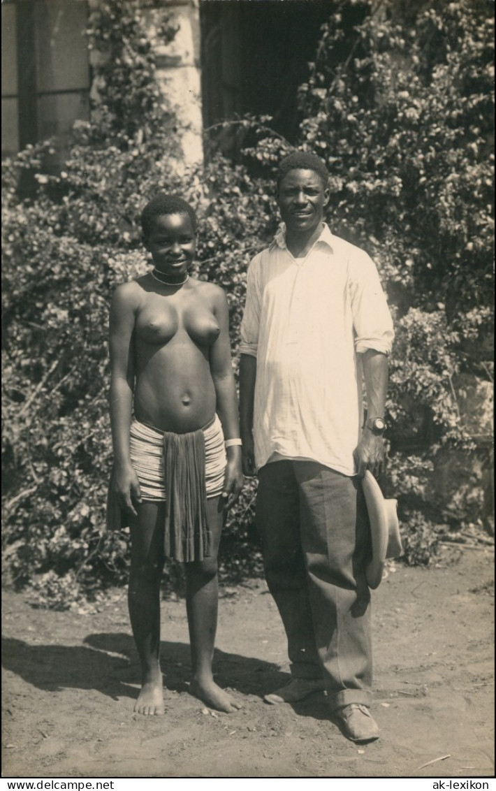 Postcard .Namibia Zwei Ovambo's Vom Stamme Der Ondouga Typen Nackt 1922 - Namibië