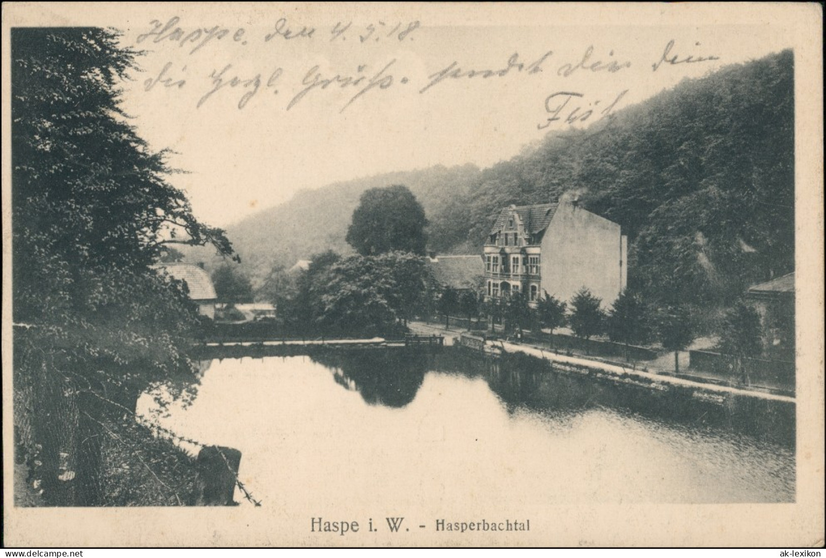 Ansichtskarte Haspe-Hagen (Westfalen) Hasperbachtal 1918 - Hagen